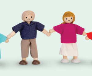 Light Skin Posable Doll Family Set of 4 Miniatures