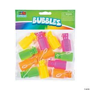 Mini Neon Hexagon Bubble Bottles Dozen