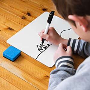Personal White Board, Marker and Eraser Set, Pack of 6