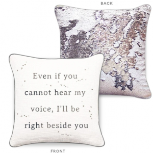 RIGHT BESIDE YOU Mermaid Pillow and Cover w/ White & Silver Sequins