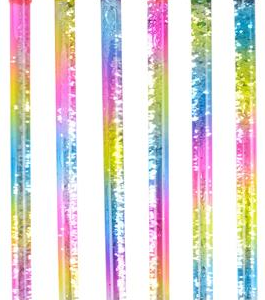 12" BRIGHT RAINBOW GLITTER WATER BATON