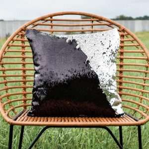Black and Silver Sequin Mermaid Pillow