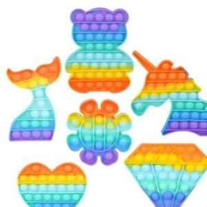 Bubble Popper Fidget: Rainbow- 1 piece, assorted unique shapes available