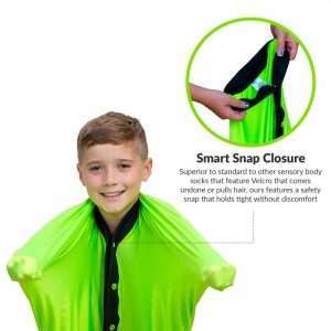 Sensory Stretchy Body Sock - New Snap Closure: Size Medium Green