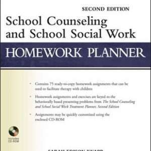 The School Counseling and School Social Work Treatment Planner, with DSM-5 Updates, 2nd Edition Sarah Edison Knapp, Arthur E. Jongsma Jr., Catherine L. Dimmitt