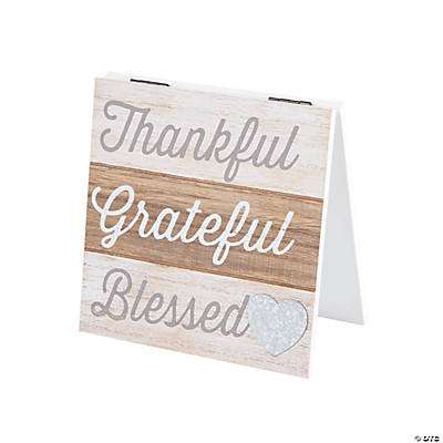 Thankful Grateful Blessed Tabletop Sign