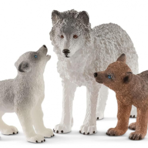 Mother Wolf with Pups Miniature Set