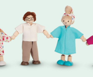 Modern Posable Doll Family Set of 4 Miniatures