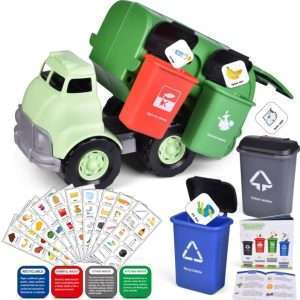 Garbage Truck with 4 Cans