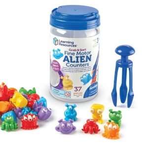 Grab & Sort Fine Motor Alien Counters