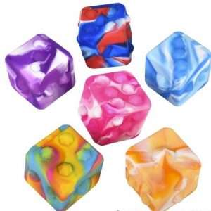 LIGHT-UP MARBLEIZED BUBBLE POPPER DICE 2"
