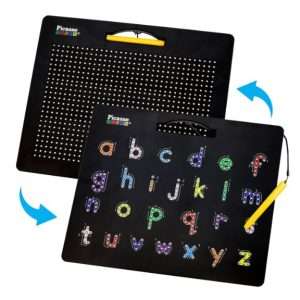 PicassoTiles - Double-Sided Magnetic Drawing Board Alphabet Letter and Freestyle