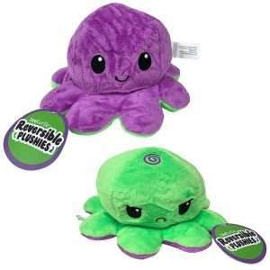 The Official TeeTurtle - Reversible 6" Octopus Plush - Green To Purple -