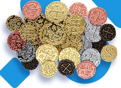 Assorted Metal Pirate Doubloons (12pcs)