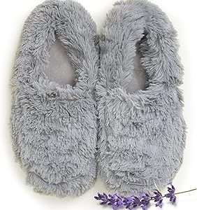 Intelex Curly Gray Warmies Cozy Plush Body Slippers